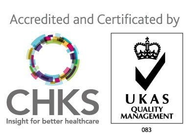 Accredited and Certificated by CHKS: Insight for Better Healthcare and UKAS Quality Management 083